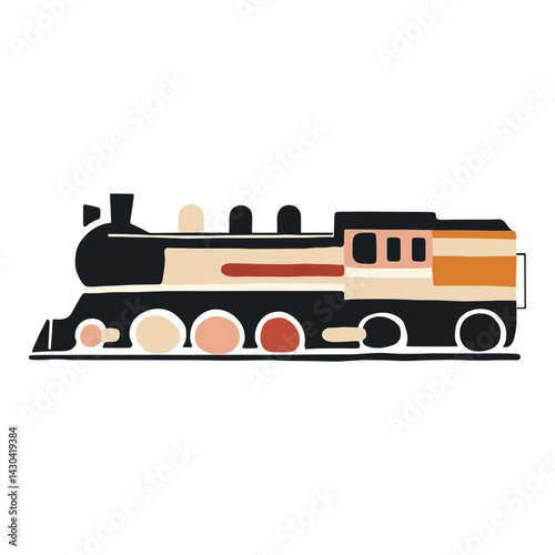 Steam locomotive transportation illustration train vector