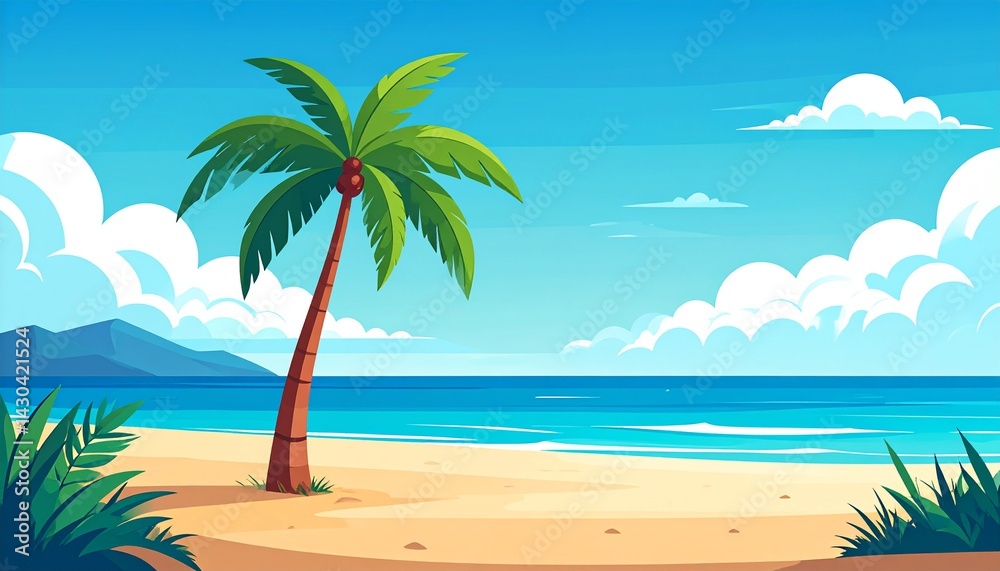 Fototapeta premium fond d'illustration de la mer d'été