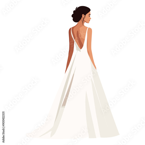 Bride in wedding dress illustration fashion gown vector