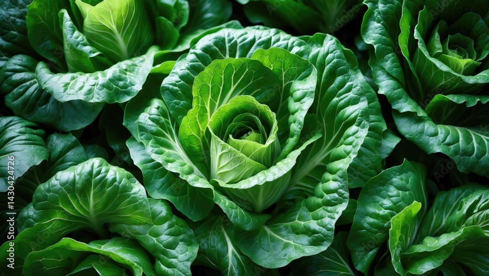 Fototapeta premium Growing Napa Cabbage in Beijing's Winter Garden for Fresh Green Brassica Leaf Vegetables
