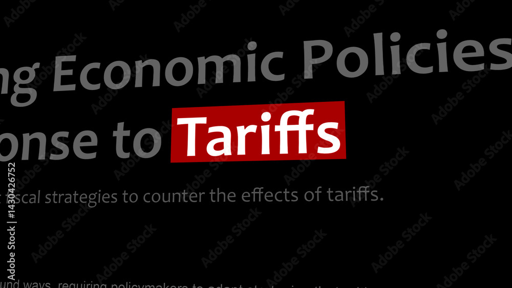Fototapeta premium Tariffs, Headlines Illustration, Red Highlighting