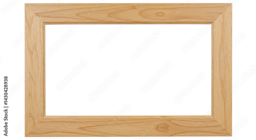 Obraz premium Isolated Light Wood Picture Frame with Empty Space