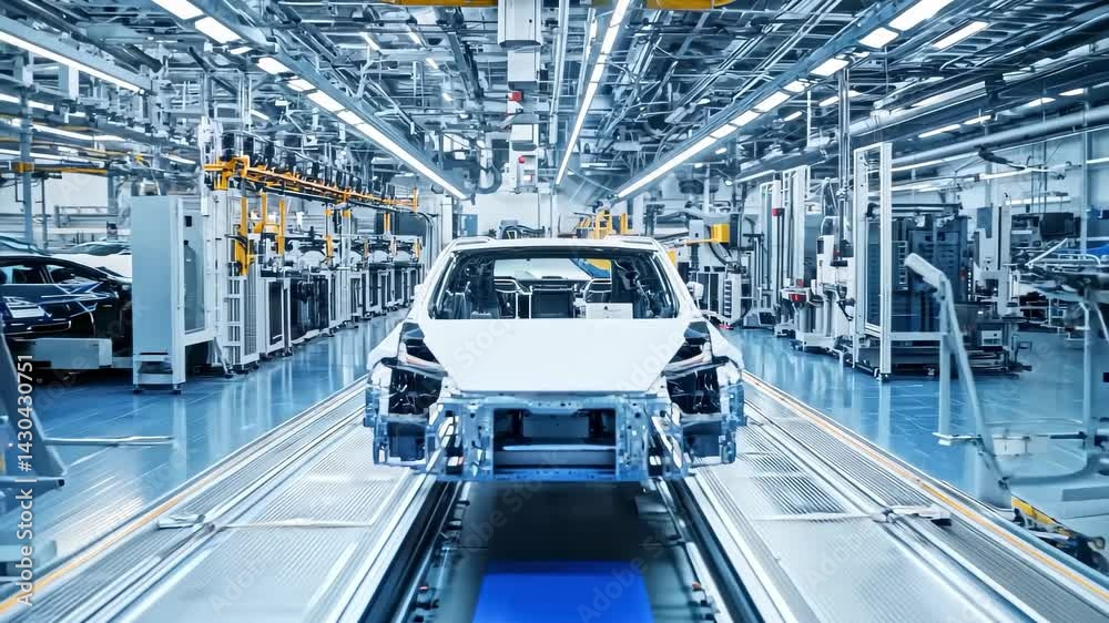 Car Body on Automated Production Line Car Body on Automated Production Line