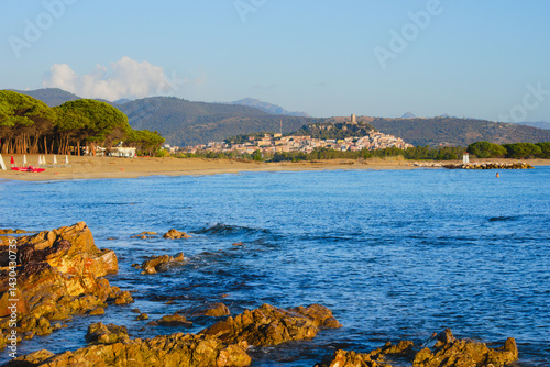 The coast of the Tyrrhenian Sea near the Sardinian village of Posada, Italy