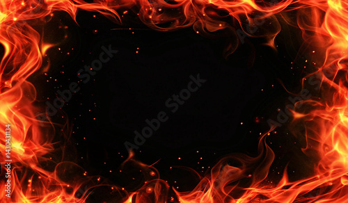 炎のフレーム　抽象背景	
