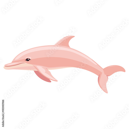 Pink dolphin illustration animal creature vector