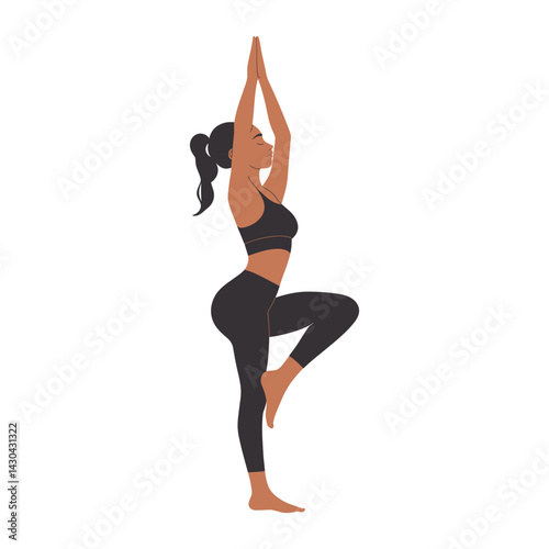 A women do yoga illustration exercise fitness vector