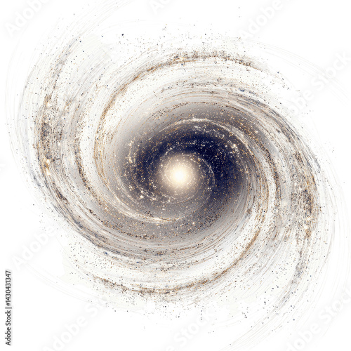 Abstract Spiral Galaxy on Green Screen Background