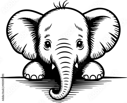 Adorable Baby Elephant Illustration