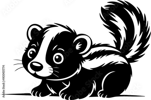 Cute Cartoon Skunk Illustration