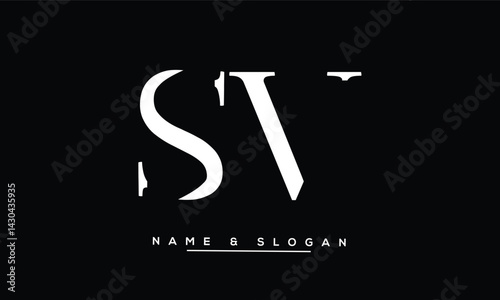 Obraz na płótnie SV, VS Abstract Letters Logo Monogram w salonie