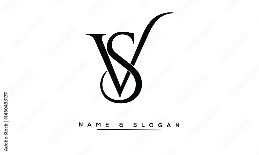 SV, VS Abstract Letters Logo Monogram