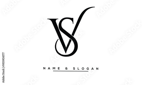 Obraz na płótnie SV, VS Abstract Letters Logo Monogram w salonie
