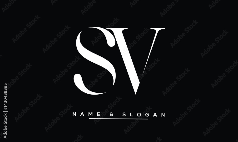 SV, VS Abstract Letters Logo Monogram