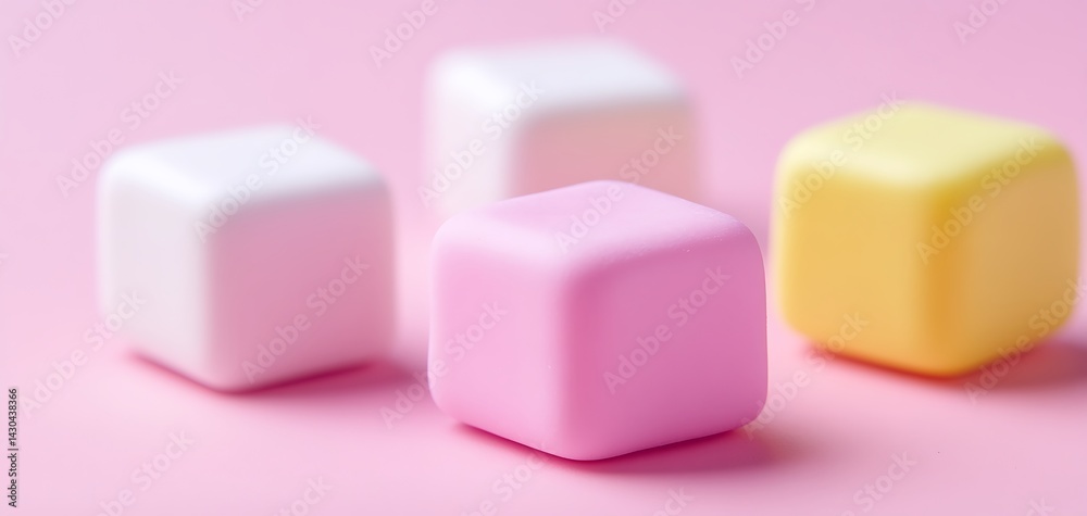 Pastel cubes against a matching backdrop create a calming composition Pastel cubes against a matching backdrop create a calming composition