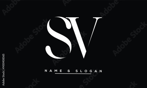 Obraz na płótnie SV, VS Abstract Letters Logo Monogram w salonie