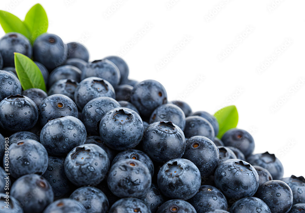 Blueberries Diagonal Cluster White Background Ample Copy Space Blueberries Diagonal Cluster White Background Ample Copy Space