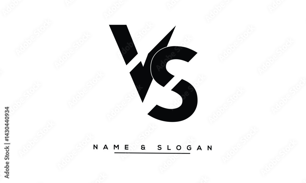 SV, VS Abstract Letters Logo Monogram