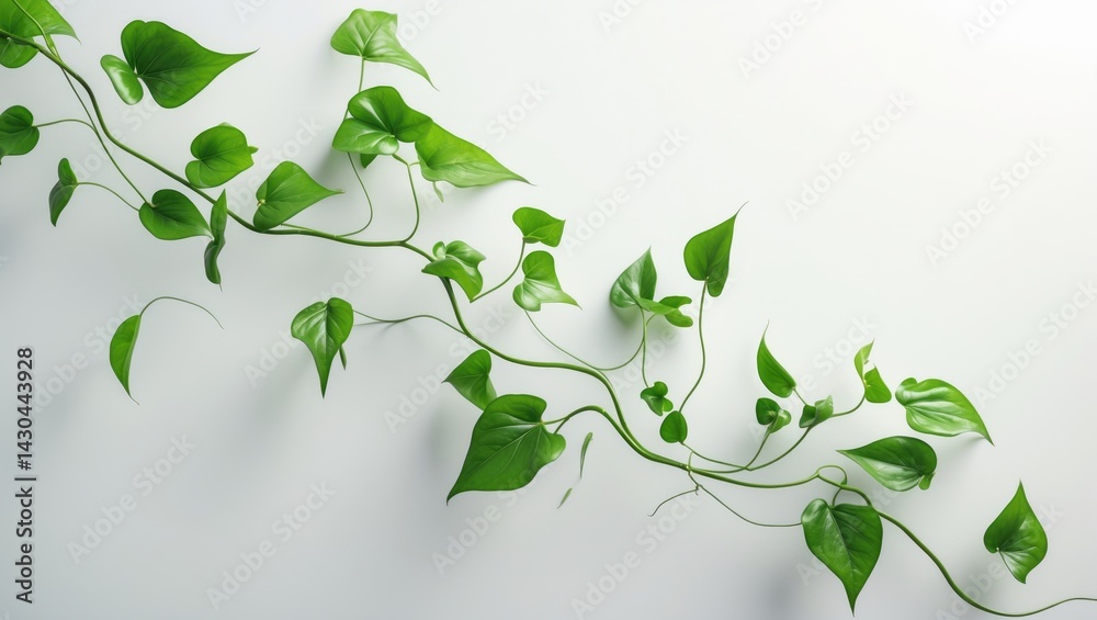 Obraz premium Tropical jungle vines with wild morning glory leaves isolated on background