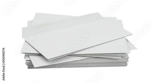 Isolated Stack of White Printer Paper Sheets