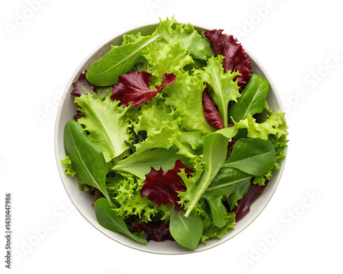 Healthy fresh mixed lettuce salad with green and red leaf varieties, nutrient-packed leafy greens ideal for diet plans, raw food dishes, and vibrant recipes on a transparent PNG cutout mockup