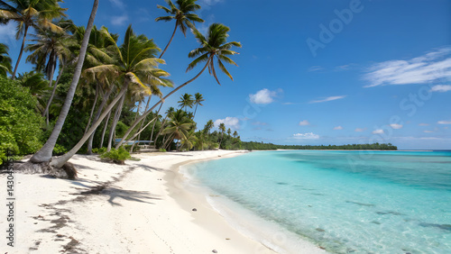 Tropical Paradise Beach with Turquoise Water and White Sand - Relaxing Nature Wallpaper