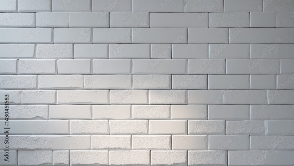 Naklejka premium Interior design with white brick wall tiles for modern spaces