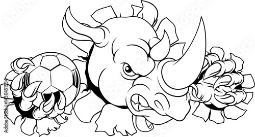 A rhino or rhinoceros carto...