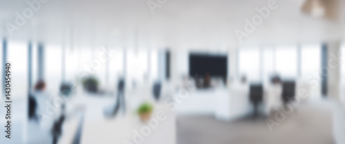 Wallpaper Mural Bright office space with desks chairs and large windows. Elegant business background for banner display background, magazine poster and web display. Torontodigital.ca