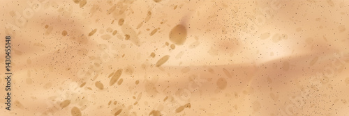 Light brown old parchment paper seamless bg with coffee stains. Old painted distressed pattern with gradient mesh and grunge texture. Vintage vector illustration