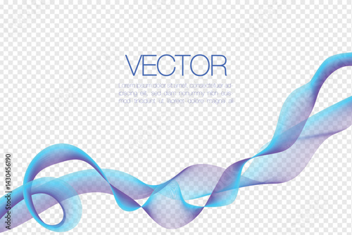 Isolated abstract smoky element with bright colorful gradient on Transparent background. Blue and Purple, creative Line Art for Websites Design and Landing Pages. Vector (EPS) illustration