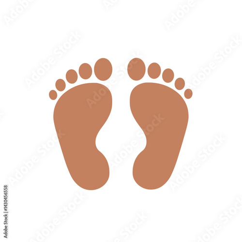 Baby feet silhouette against a white background ,   Children's Day
