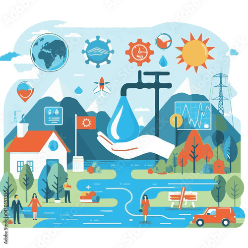monitoring, world, day, water, background, awareness, banner, save, clean, nature, health, earth, global, september, design, natural, blue, care, environment, protection, drop, globe, liquid, event, i