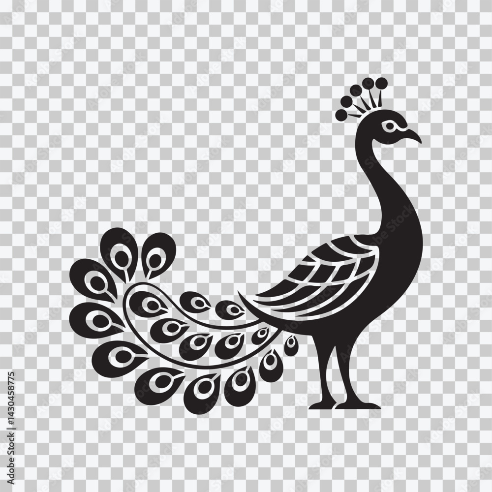 Fototapeta premium Peacock Logo Concept – Simplified Tail Feathers