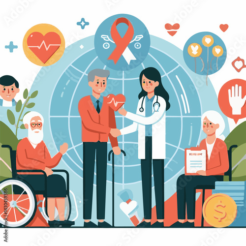 old, help, day, elderly, world, awareness, care, health, people, love, vector, illustration, poster, national, support, campaign, month, elder, global, abuse, banner, senior, international, background