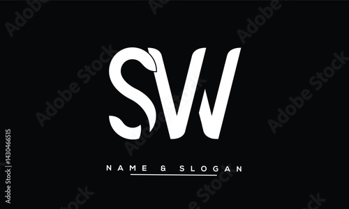 Obraz na płótnie SW, WS Abstract Letters Logo Monogram w salonie