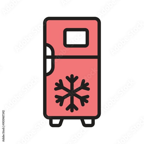 A well designed line style icon of electric fridge