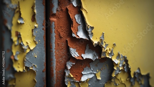 Obraz na płótnie Aged and eroded cracked paint on textured metal w salonie