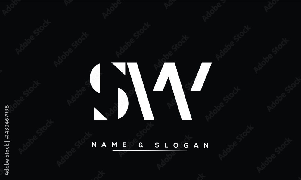 SW, WS Abstract Letters Logo Monogram