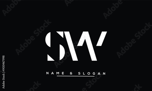Obraz na płótnie SW, WS Abstract Letters Logo Monogram w salonie