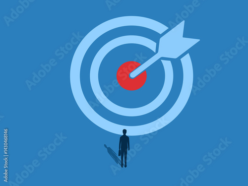 Achievement, Businessman determined with a large target.