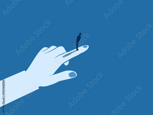 Leading to Goal, Businessman on Index Finger Leading
