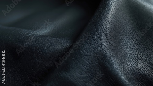 Obraz na płótnie Weathered black leather pattern as background w salonie