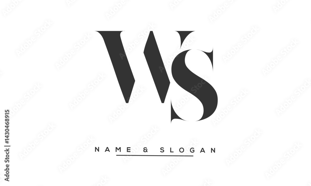 SW, WS Abstract Letters Logo Monogram