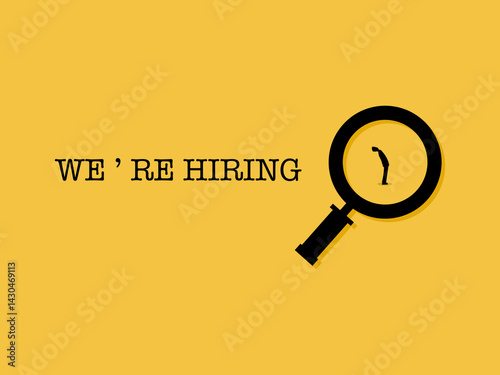 People analysis. Businessman standing in magnifying glass
