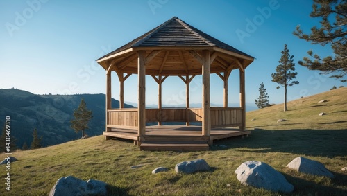 Obraz na płótnie Wooden structure located on the mountain w salonie