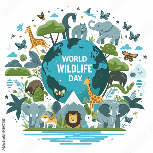 earth, nature, elephant, wildlife, environment, giraffe, animal, planet, wild, ecology, conservation, green, life, day, environmental, forest, natural, concept, world, protection, animals, deer, bird,