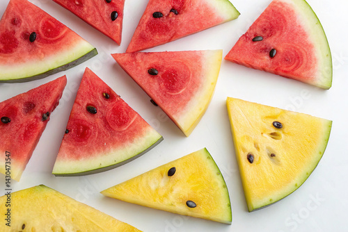 Obraz na płótnie Watermelon isolated on white background w salonie