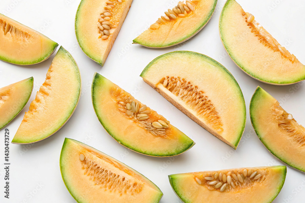 Whole melon isolated on white background