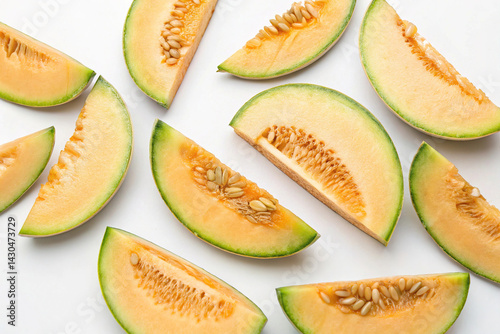 Obraz na płótnie Whole melon isolated on white background w salonie